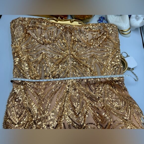 🆕 BRONX & BANCO 🧿 NWOT Giselle Midi Dress, Gold - Size L - Picture 16 of 16